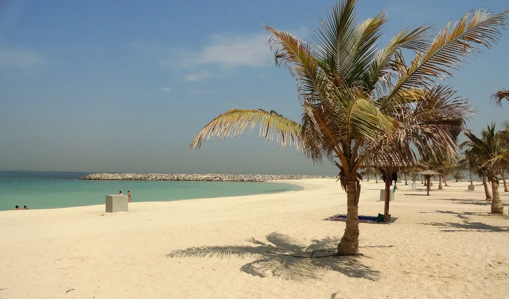 plage et palmiers au Parc Al Mamzar Beach à Dubaï