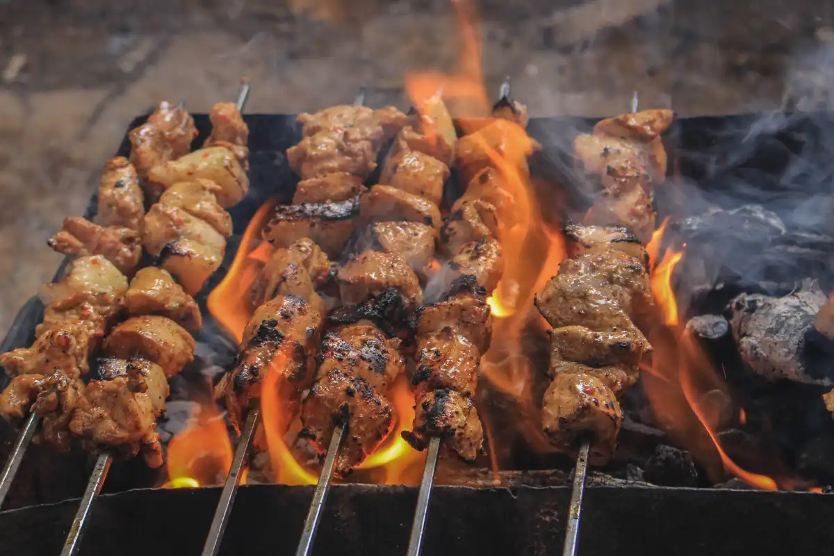 brochettes au barbecue au creek park de dubaï