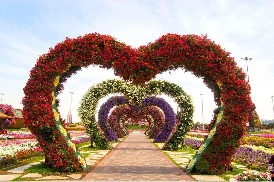 Dubaï Miracle Garden, cœurs fleuris