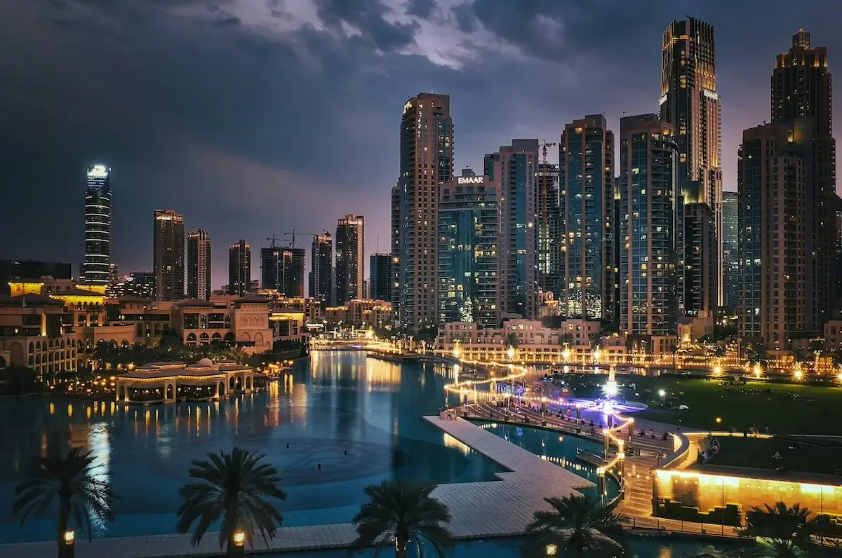 Parc de Dubai la nuit